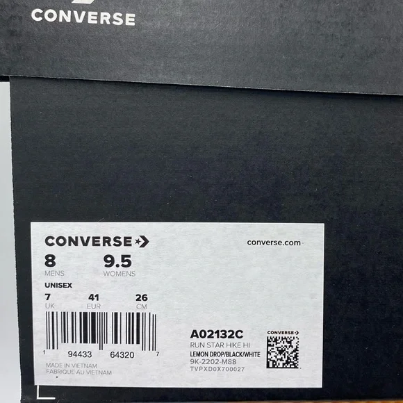 Converse Run Star Hike HI Shoes Sneakers "Lemon Drop" - A02132C - Picture 6 of 7